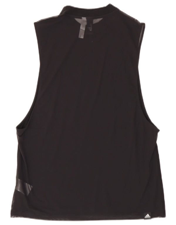 Adidas Damen Graphic Vest Top UK 12/14 Mittelschwarze Baumwolle