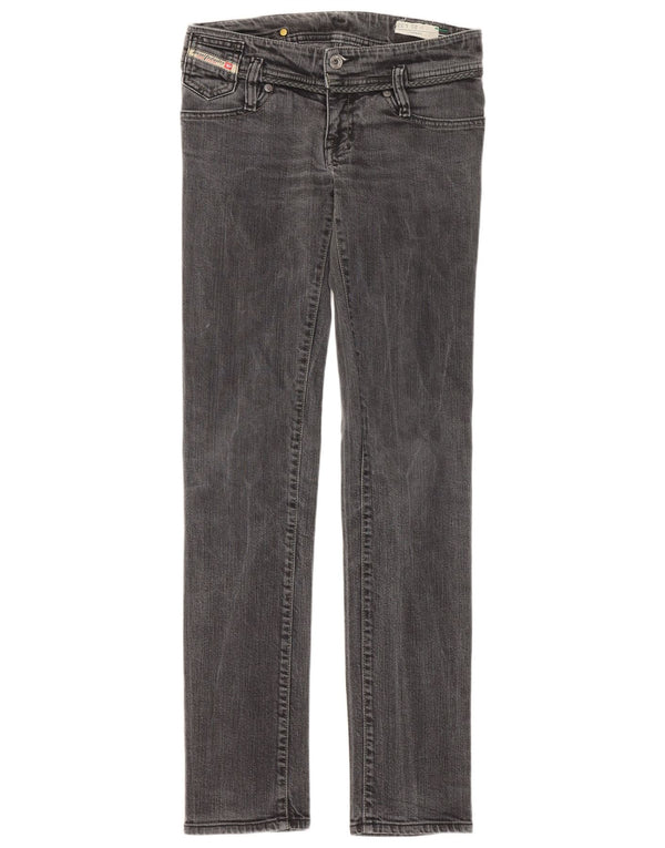 Diesel Damen-Jeans mit niedriger Taille, Röhrenjeans, W25, L32, graue Baumwolle