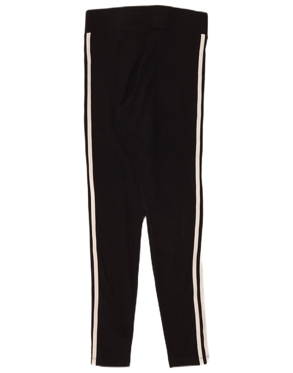 Adidas Damen Leggings UK 10 Small Schwarz Baumwolle