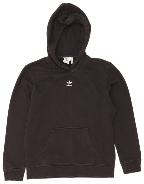 Adidas Damen Übergroßer Kapuzenpullover UK 8 Small Schwarz Baumwolle