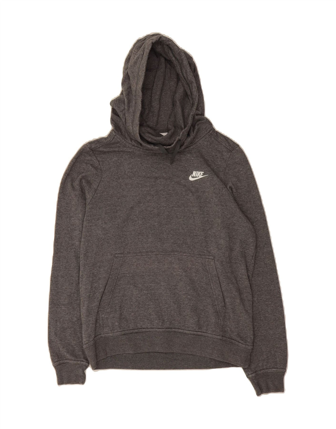 NIKE Womens Oversized Hoodie Jumper UK 10 Small Grey Cotton Vintage Nike and Second-Hand Nike from Messina Hembry 