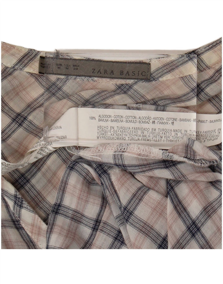 Zara Damen-Pullover-Hemdkleid, Größe M, mehrfarbig, kariert, Baumwolle