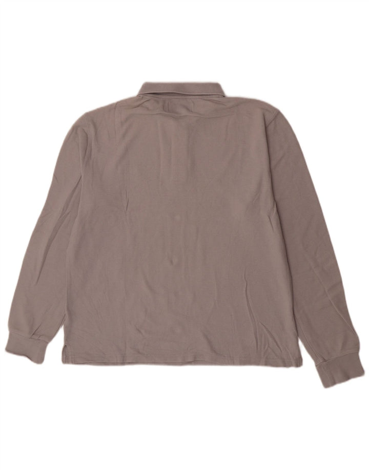 Marlboro Classics Herren-Langarm-Poloshirt, Größe L, Grau