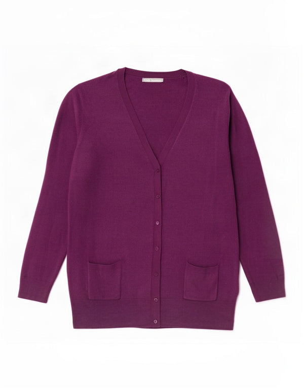 Marks & Spencer Damen Strickjacke Pullover UK 18 XL Maroon Acryl