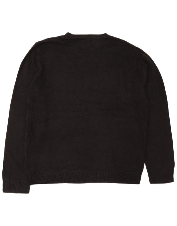 Marks & Spencer Herren-Pullover mit Rundhalsausschnitt, XL, schwarzes Acryl