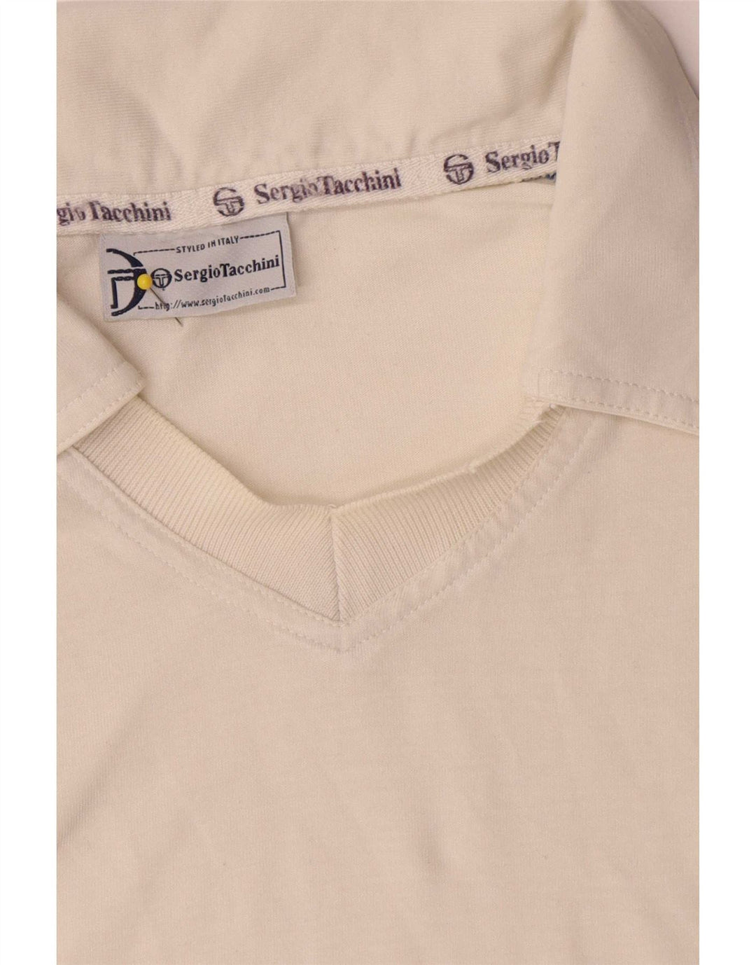 Sergio Tacchini Herren Poloshirt XL Weiß Colourblock