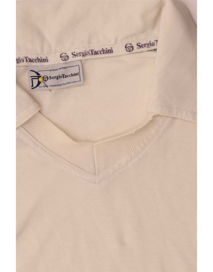 Sergio Tacchini Herren Poloshirt XL Weiß Colourblock