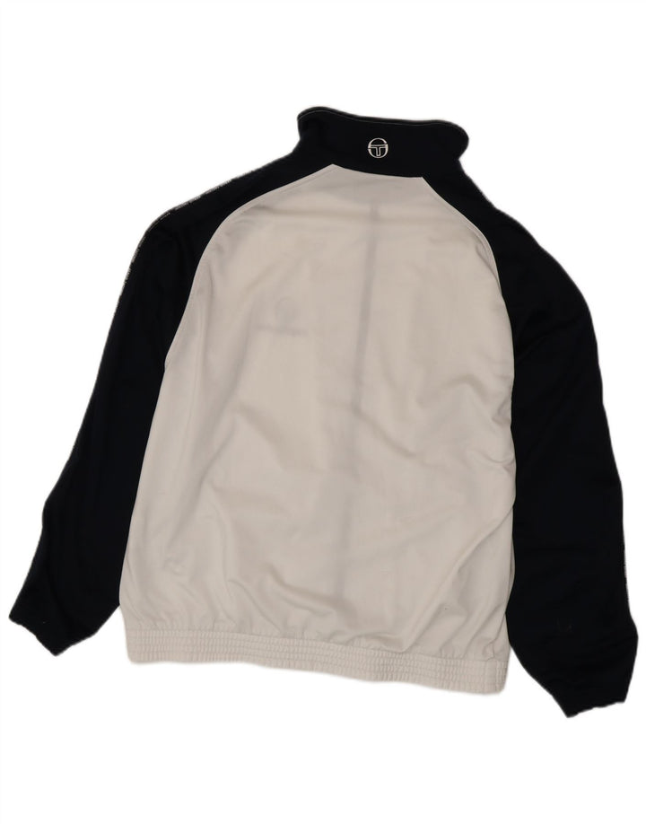 SERGIO TACCHINI Herren-Trainingsanzug-Top-Jacke, Mittelweiß, Farbblock