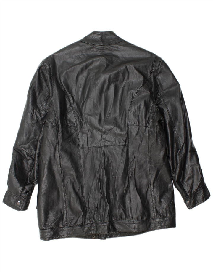 Vintage Damen Lederjacke UK 14 Medium Schwarz