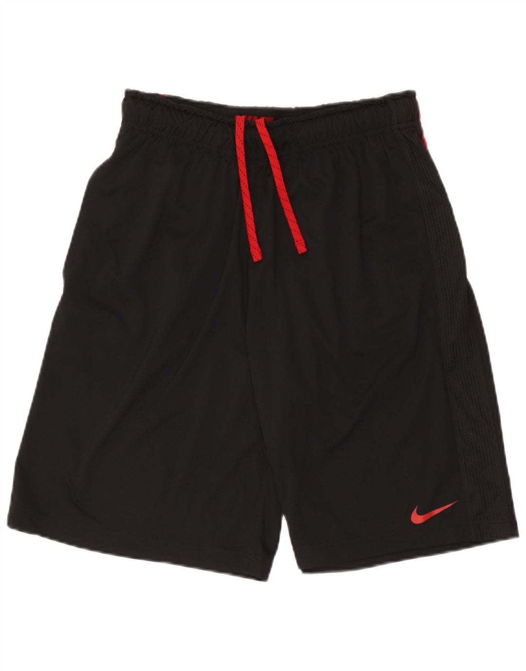Nike Damen Dri Fit Sport Shorts UK 12 Mittelschwarzes Colourblock-Polyester