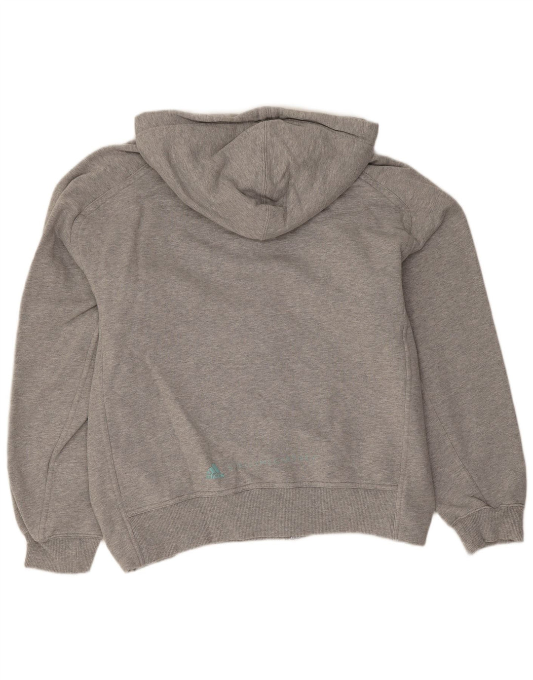 Adidas Herren-Kapuzenpullover mit Reißverschluss, mittelgraue Baumwolle