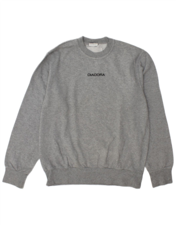 Diadora Herren-Sweatshirt mit Grafik, mittelgraue Baumwolle