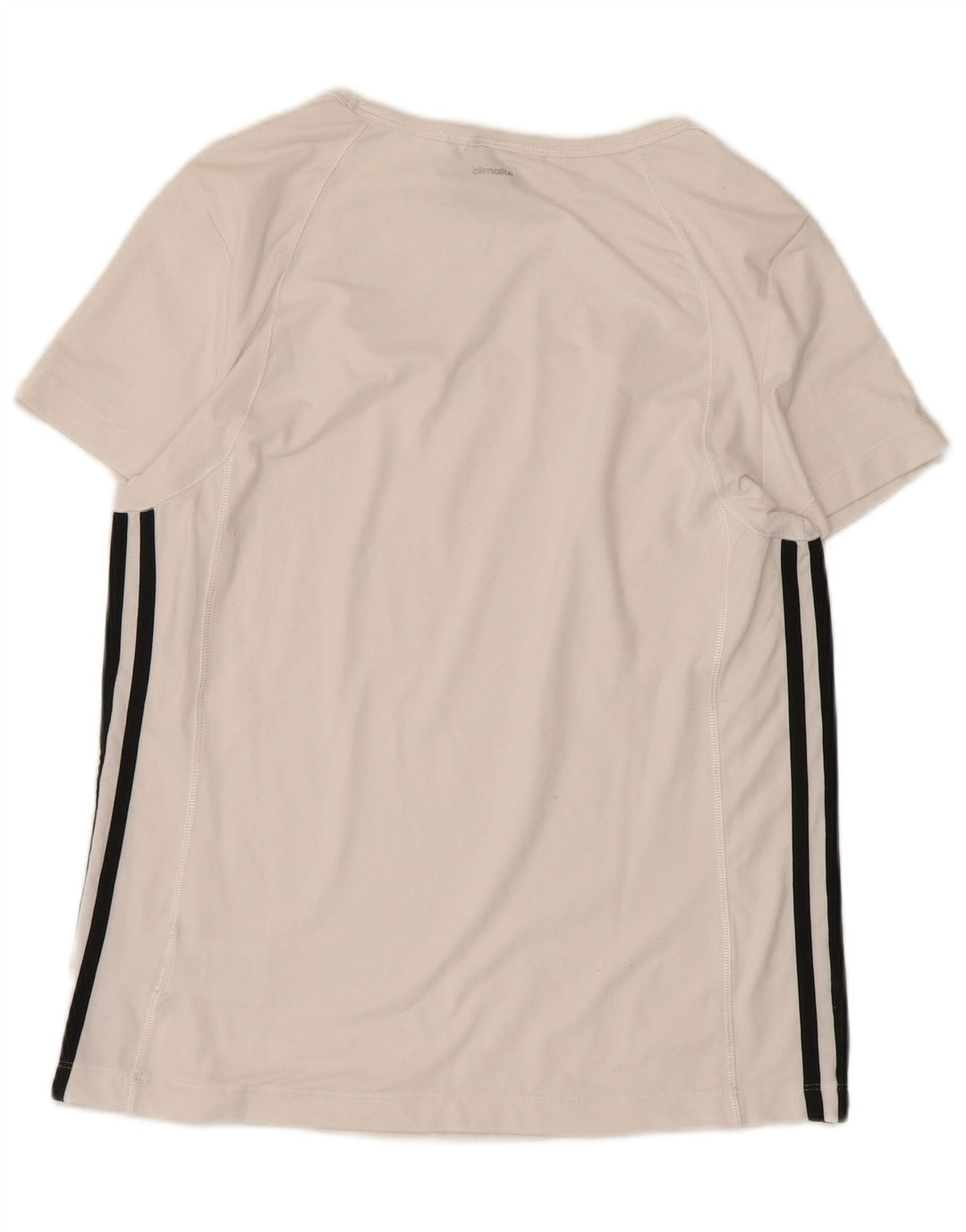 Adidas Damen T-Shirt Top UK 12/14 Mittelweißes Colourblock-Polyester