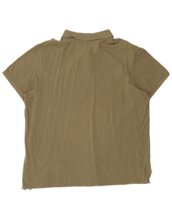 TIMBERLAND Herren Slim Fit Poloshirt 3XL Khaki Baumwolle