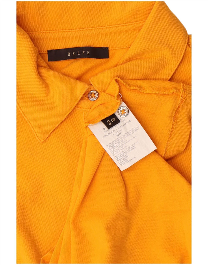 Belfe Damen Poloshirt UK 10 Small Gelb Baumwolle