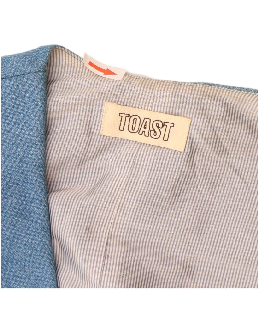 Toast Damen Weste UK 10 Small Blaue Baumwolle