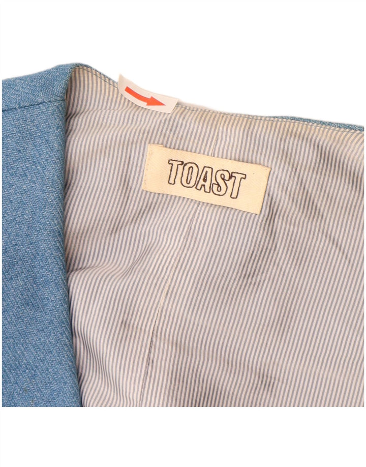 Toast Damen Weste UK 10 Small Blaue Baumwolle