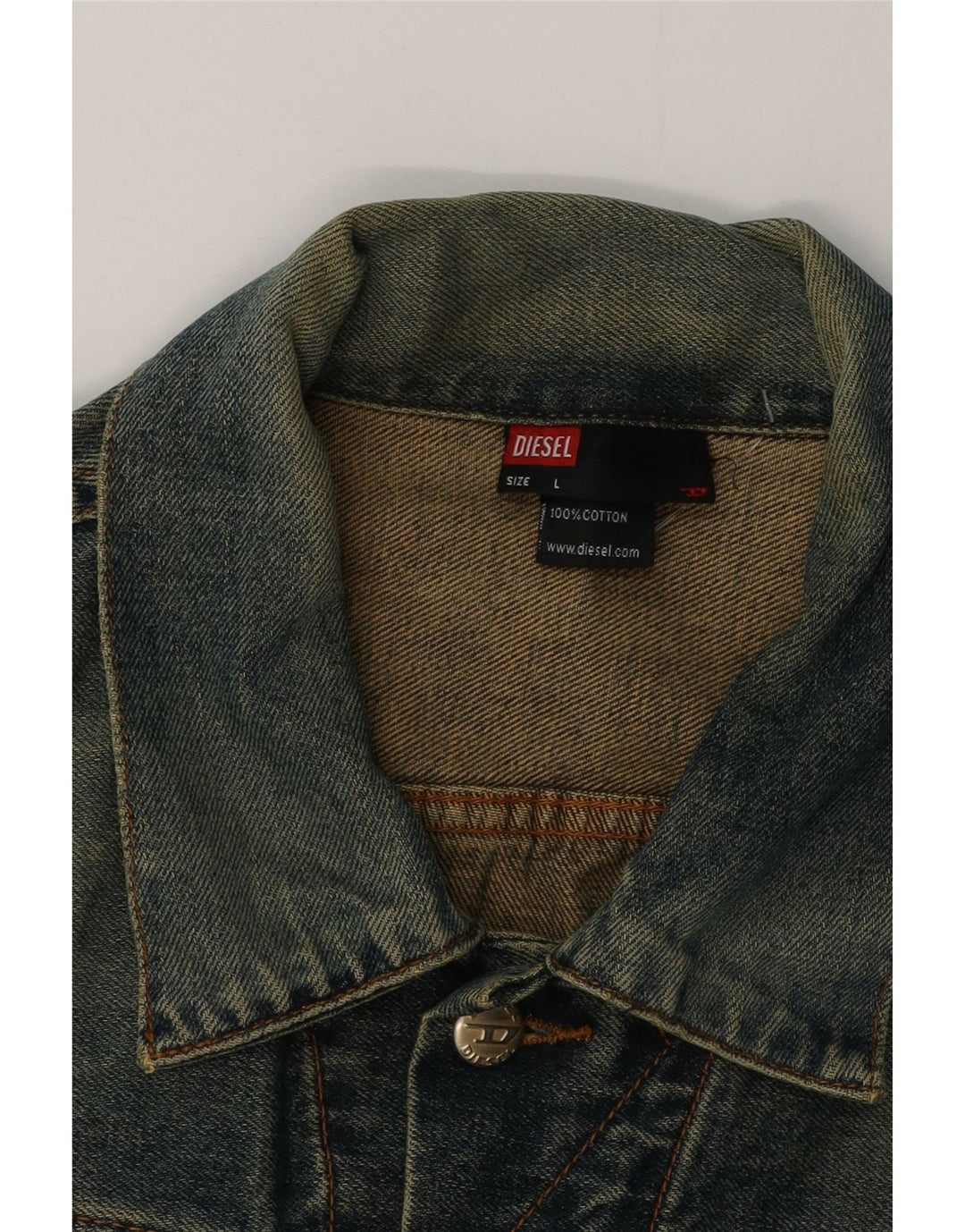 DIESEL Herren Jeansjacke UK 40 Große blaue Baumwolle