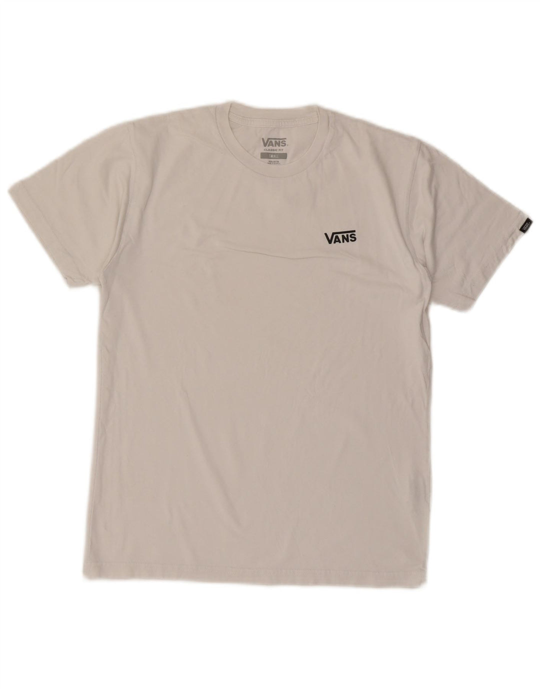 Vans Herren-T-Shirt mit klassischer Passform, Größe S, weiße Baumwolle