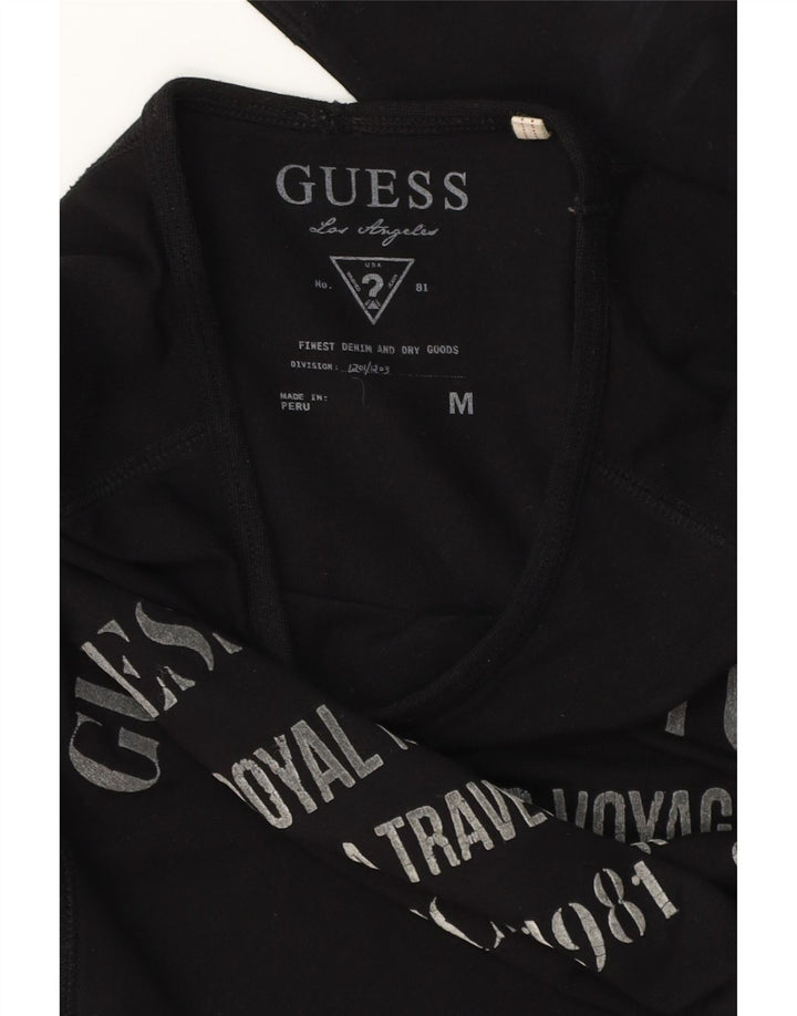 Guess Herren Grafik-T-Shirt Langarm Medium Schwarz