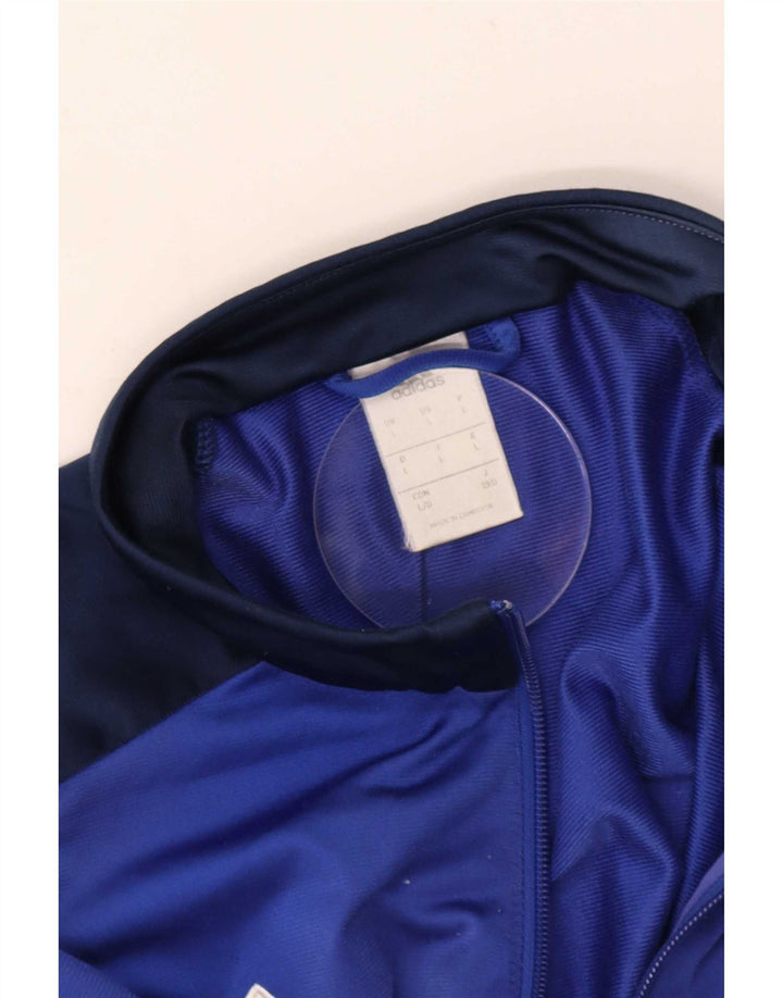 Adidas Herren-Trainingsanzug-Top-Jacke, groß, blau, Farbblock