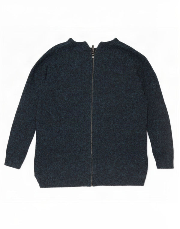 Topshop Damen-Strickjacke in Übergröße, Gr. 10, klein, blau meliert, Acryl