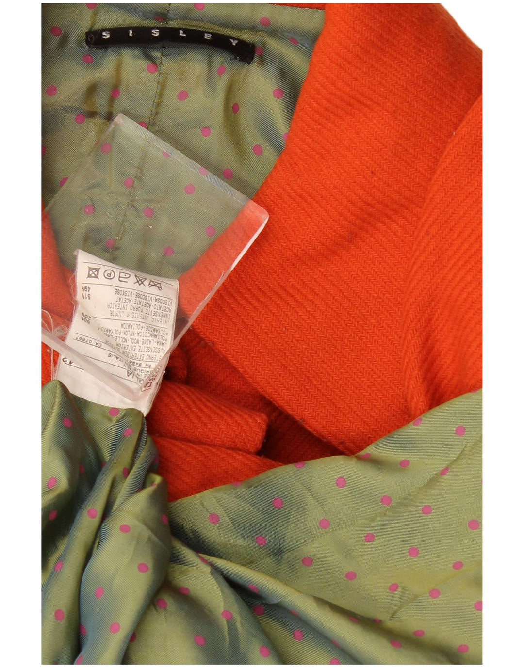 SISLEY Damen Mantel IT 42 Mittelorange Wolle