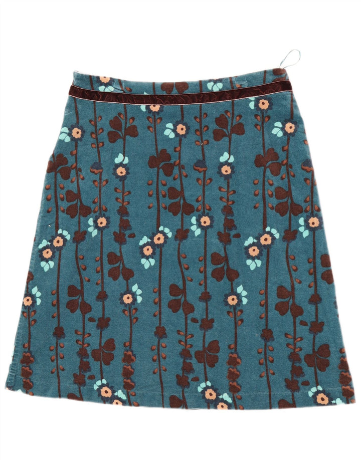 White Stuff Damen A-Linien-Rock UK 12 Medium W30 Blau geblümt