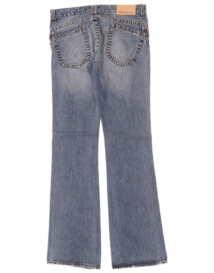 Calvin Klein Damen Flared Jeans W30 L34 Blaue Baumwolle