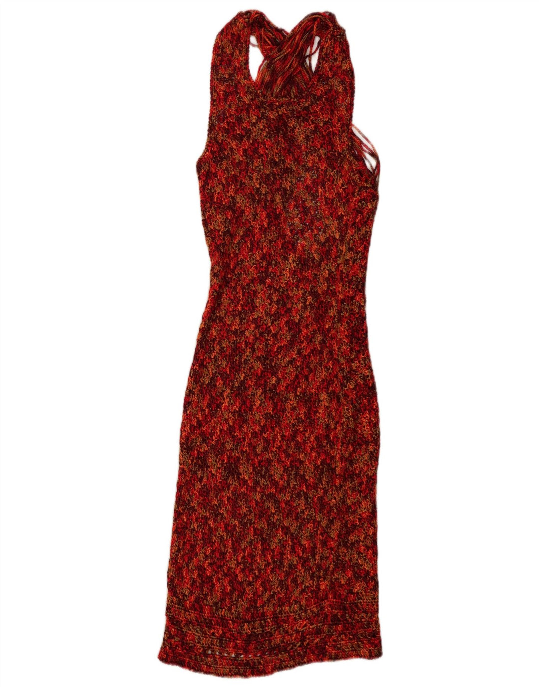 Vintage Damen Strick-Bodycon-Kleid UK 12 Medium Mehrfarbig gefleckt