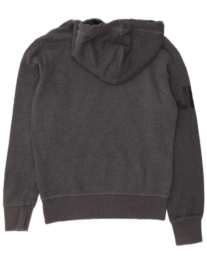Superdry Herren-Kapuzenpullover mit Grafik, Größe S, graue Baumwolle