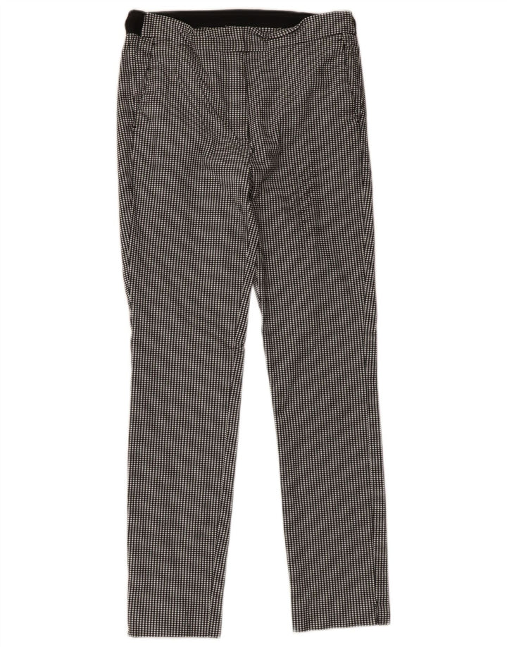 Schmale, kurze Hose von Zara für Damen, mittelgroß, W28, L25, schwarze Gingham-Viskose