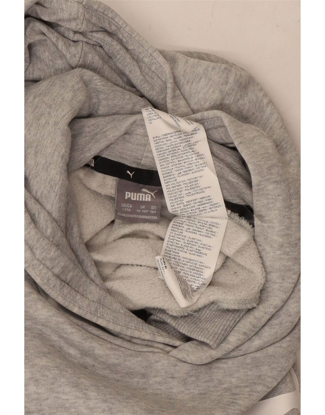 PUMA Jungen Graphic Hoodie Pullover 13–14 Jahre, graue Baumwolle