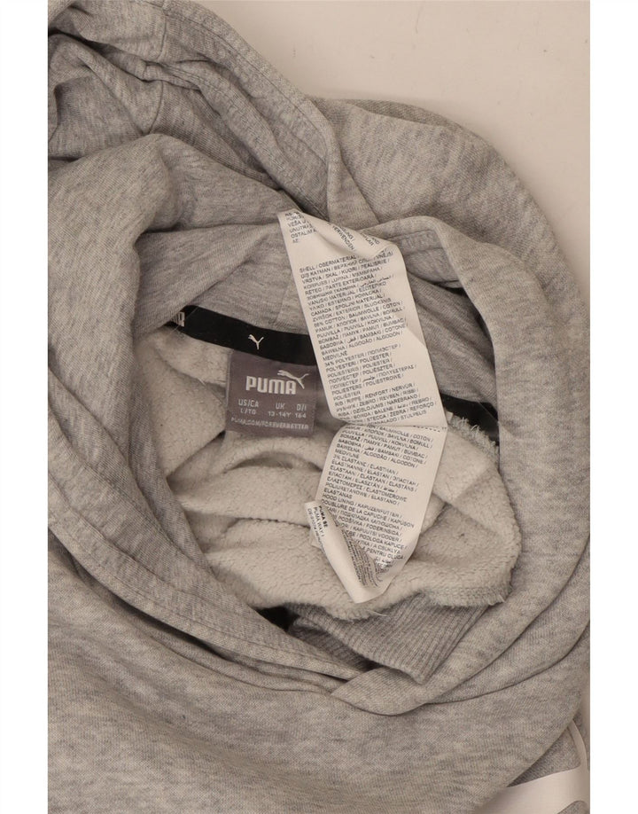 PUMA Jungen Graphic Hoodie Pullover 13–14 Jahre, graue Baumwolle