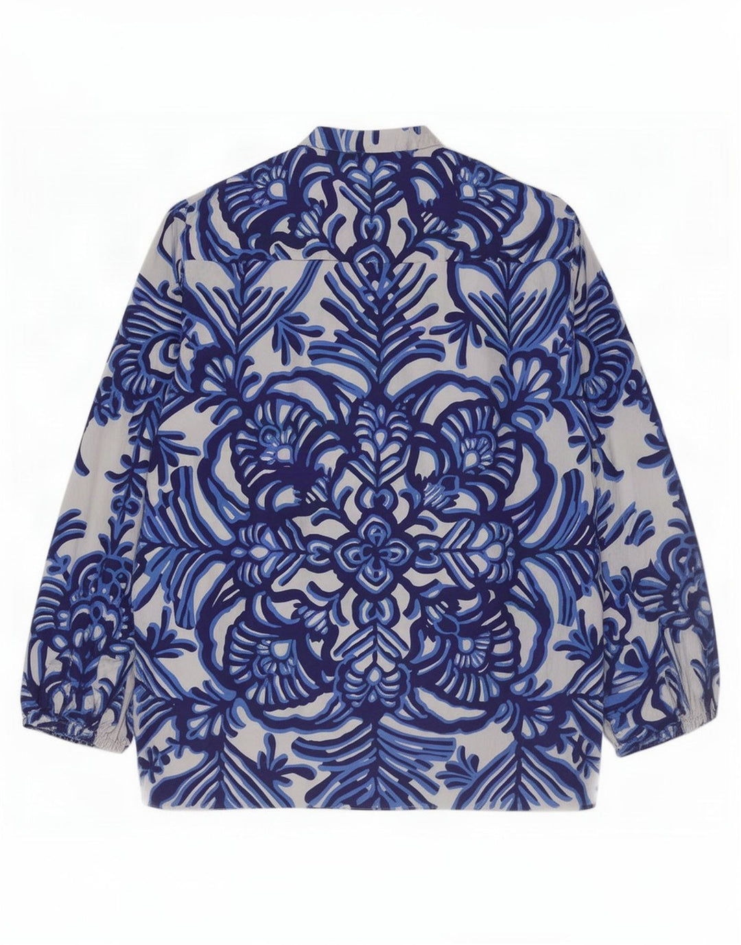 Zara Damen-Blusenoberteil, UK-Größe 46, Größe L, grau geblümt