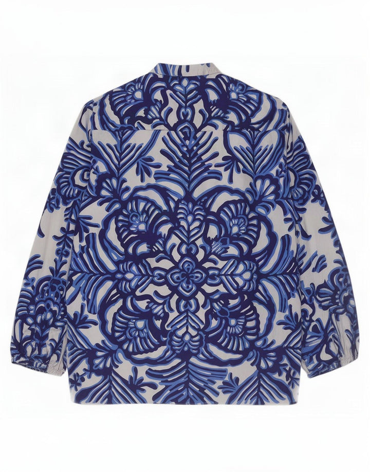 Zara Damen-Blusenoberteil, UK-Größe 46, Größe L, grau geblümt