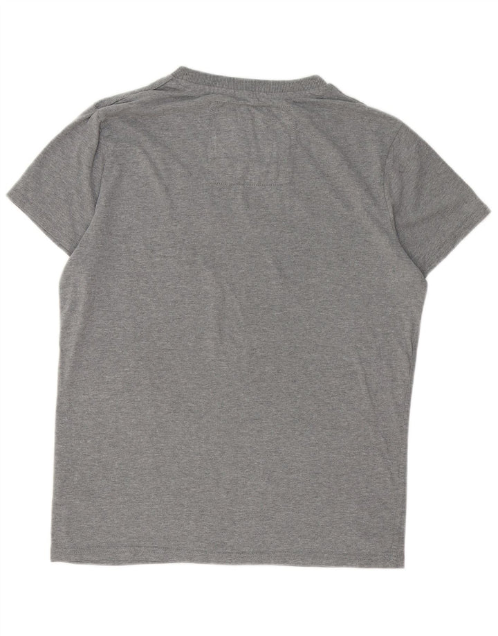 SUPERDRY Herren Grafik-T-Shirt-Oberteil XL aus grauer Baumwolle