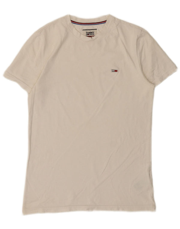 Tommy Hilfiger Herren T-Shirt Top Small Weiß Baumwolle