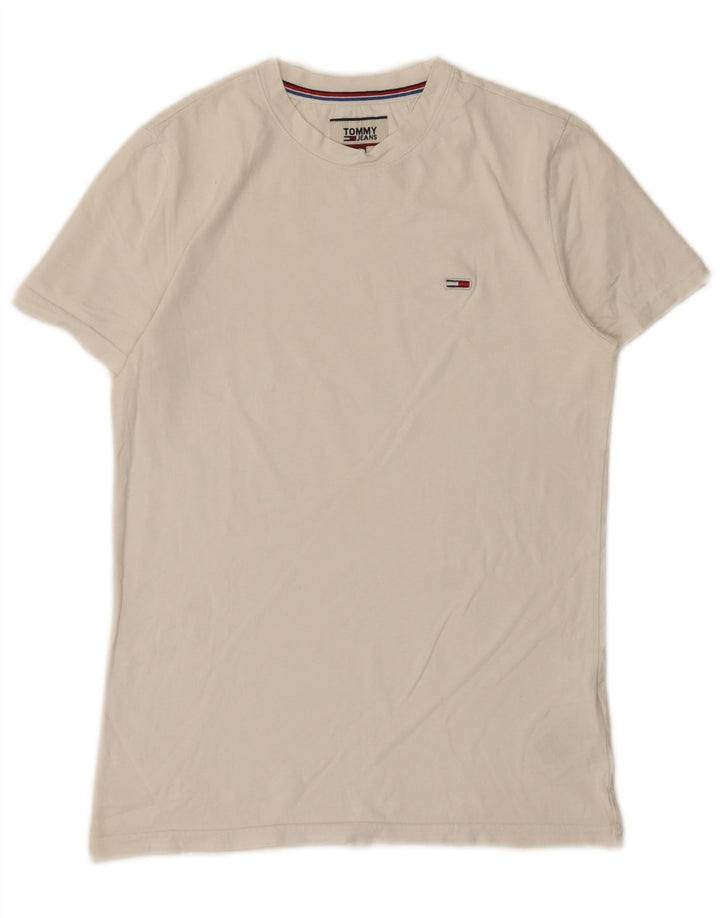 Tommy Hilfiger Herren T-Shirt Top Small Weiß Baumwolle