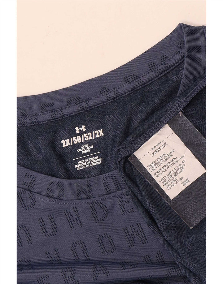 Under Armour Herren Grafik T-Shirt Top 2XL Marineblau Polyester