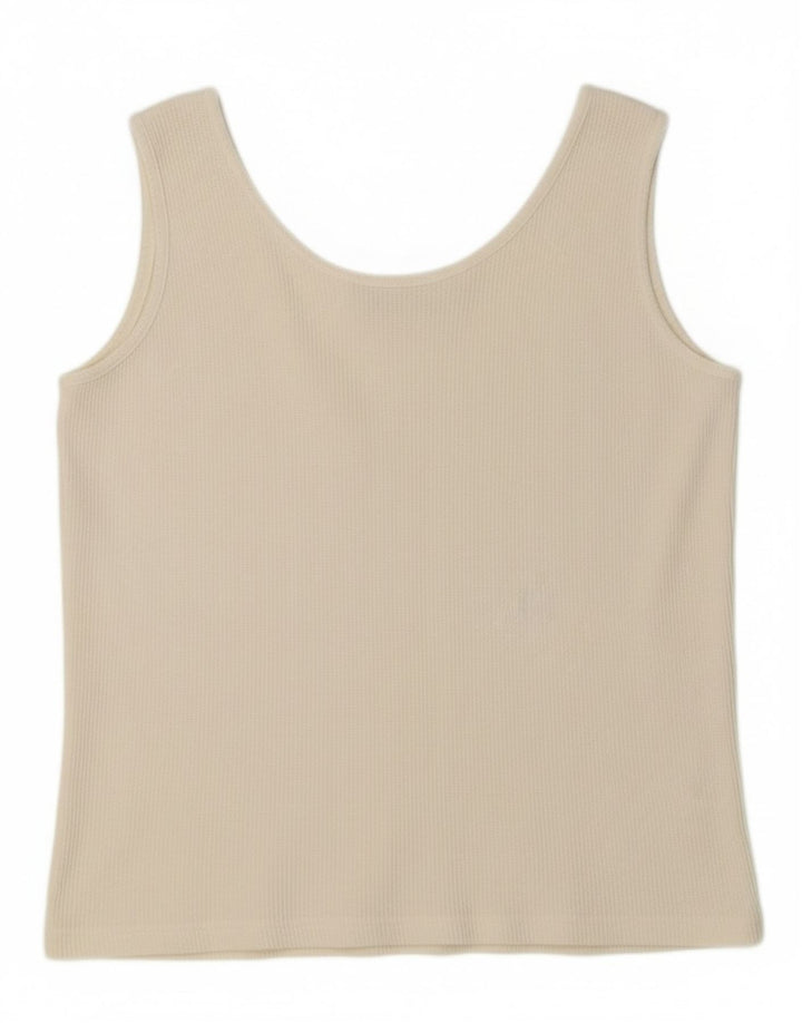 ST. BERNARD Womens Vest Top UK 14/16 Large Off White Cotton