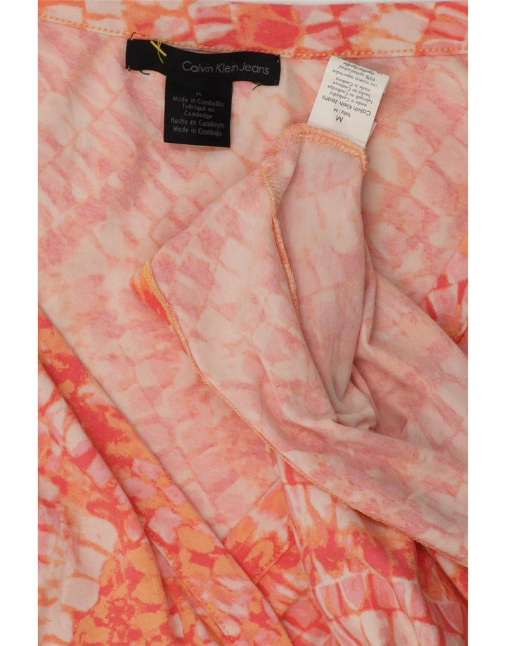 CALVIN KLEIN JEANS Damen Etuikleid UK 14 Mittelrot Geometrisch