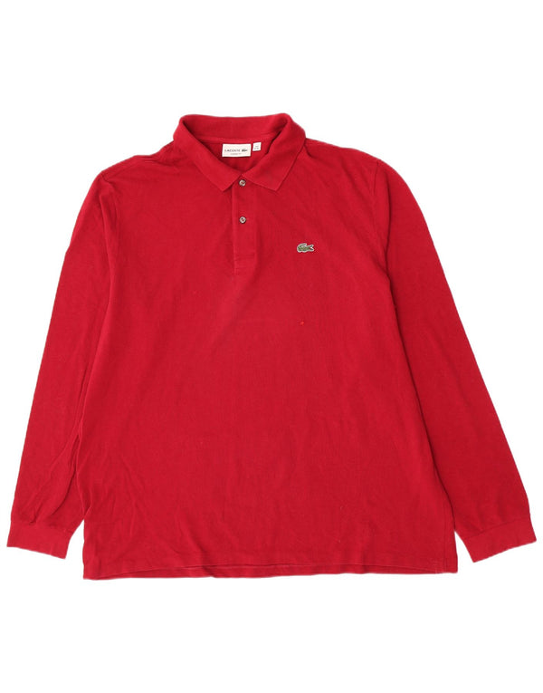 Lacoste Herren-Poloshirt mit klassischer Passform, langärmelig, Größe 8 3XL, burgunderrote Baumwolle