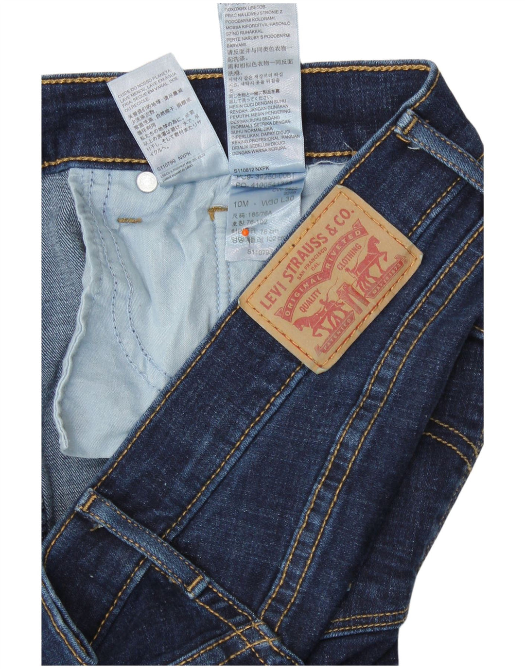 LEVI'S Damen-Jeans mit klassischer Passform, gerade Passform, US 10, Größe L, W30, L30, Marineblau