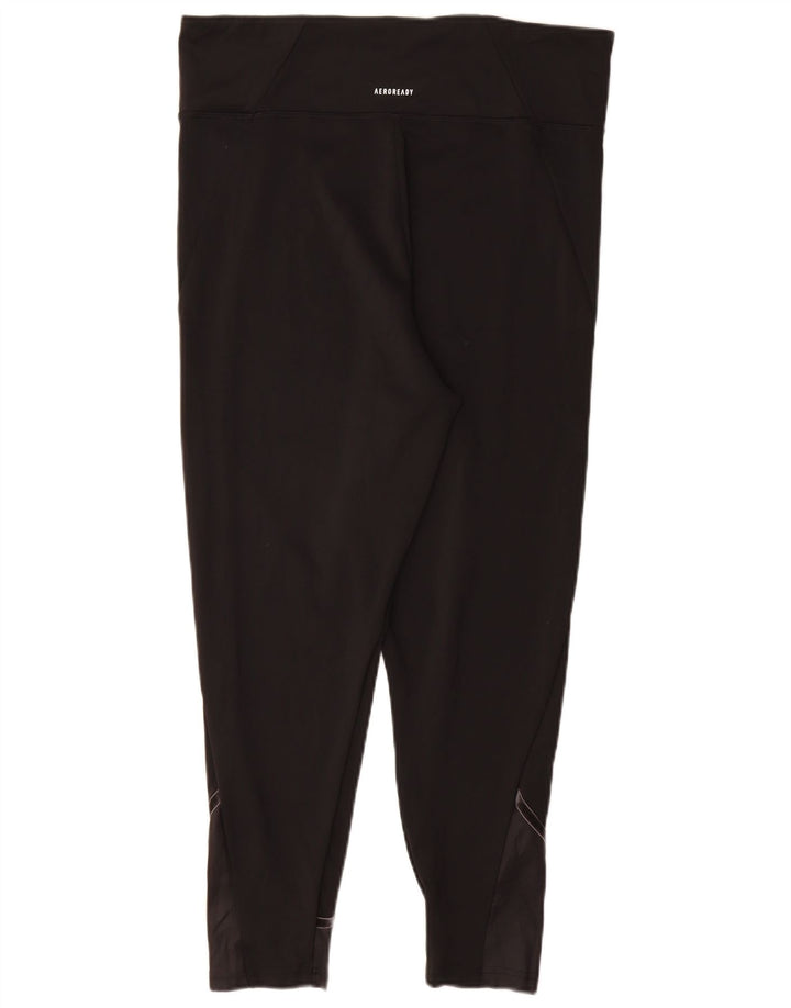 Adidas Damen Aeroready Leggings UK 20/22 XL Schwarz Polyester
