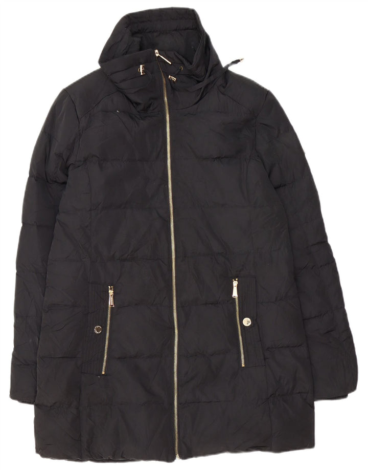 Michael Kors Damen Übergroßer gepolsterter Mantel UK 10 Small Schwarz Polyester