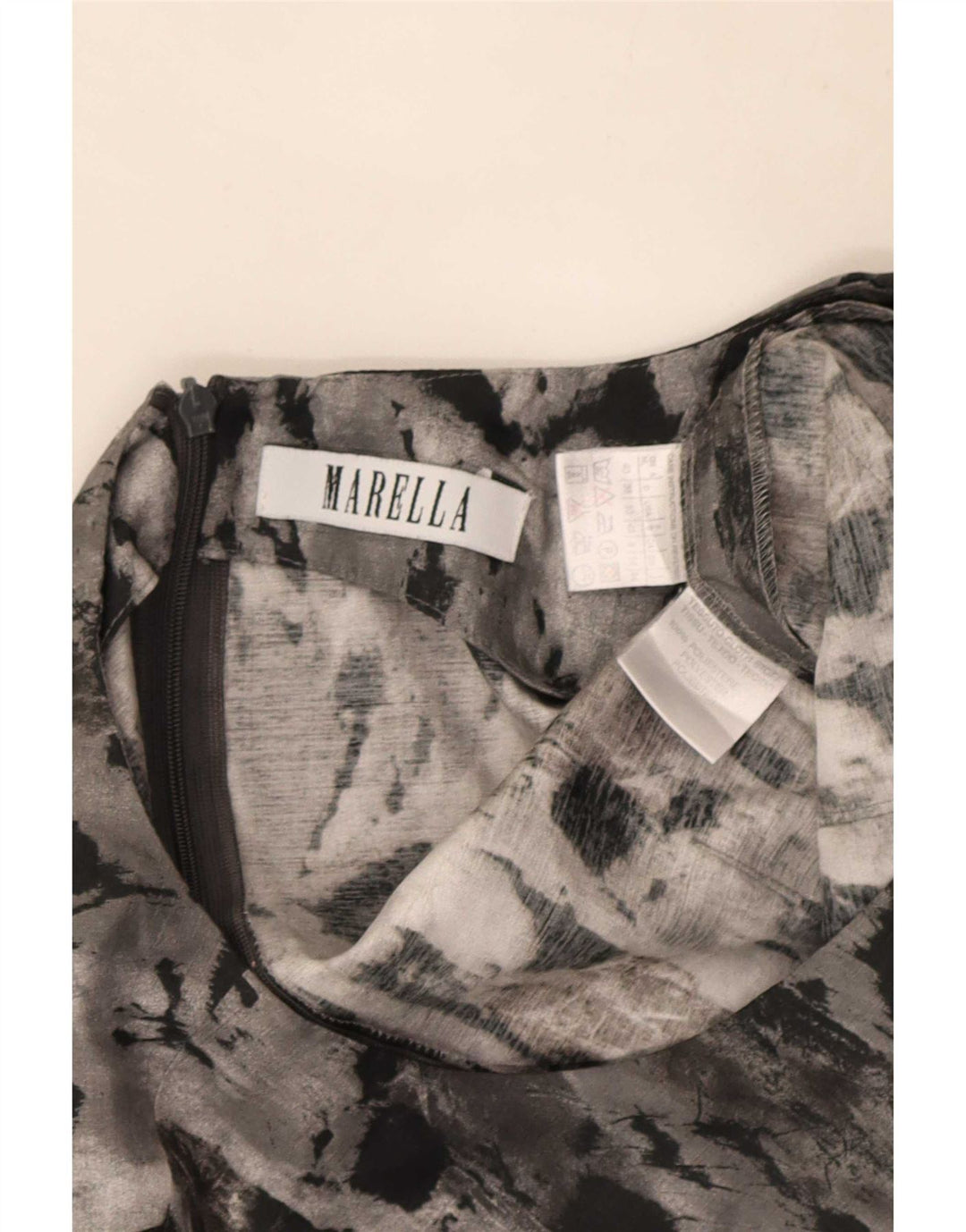 Marella Womens Abstract Pattern Ärmelloses Etuikleid UK 12 Mittelgrau