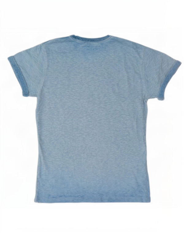 Superdry Herren T-Shirt Top XS Blau gefleckte Baumwolle
