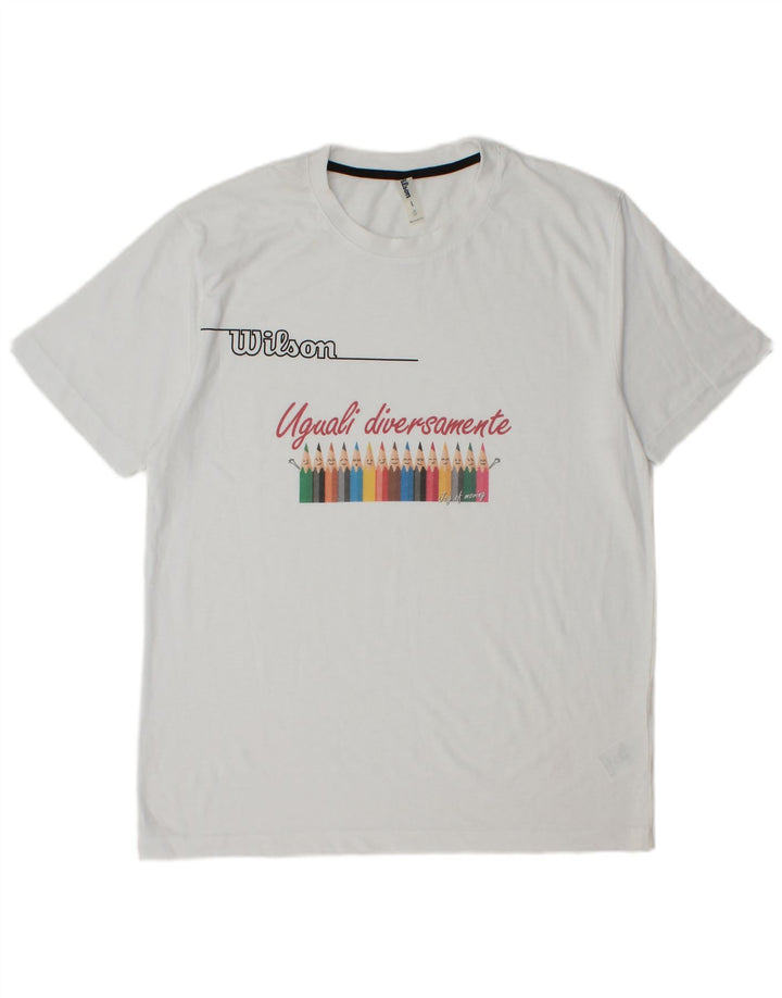 Wilson Herren-T-Shirt mit Grafik, groß, aus weißem Polyester