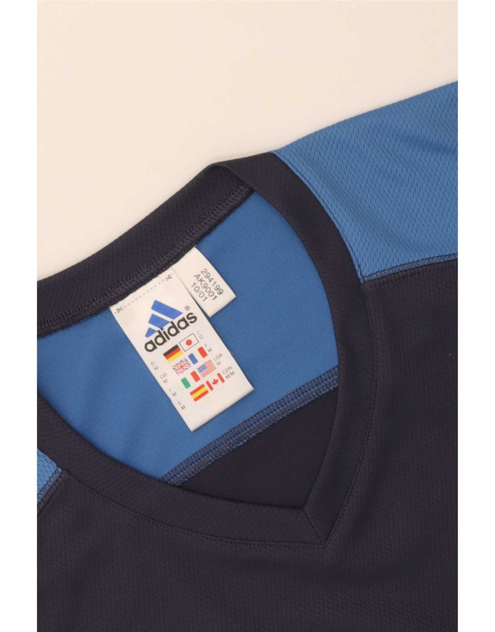 Adidas Herren Climalite Graphic Top Langarm Medium Marineblau Farbblock